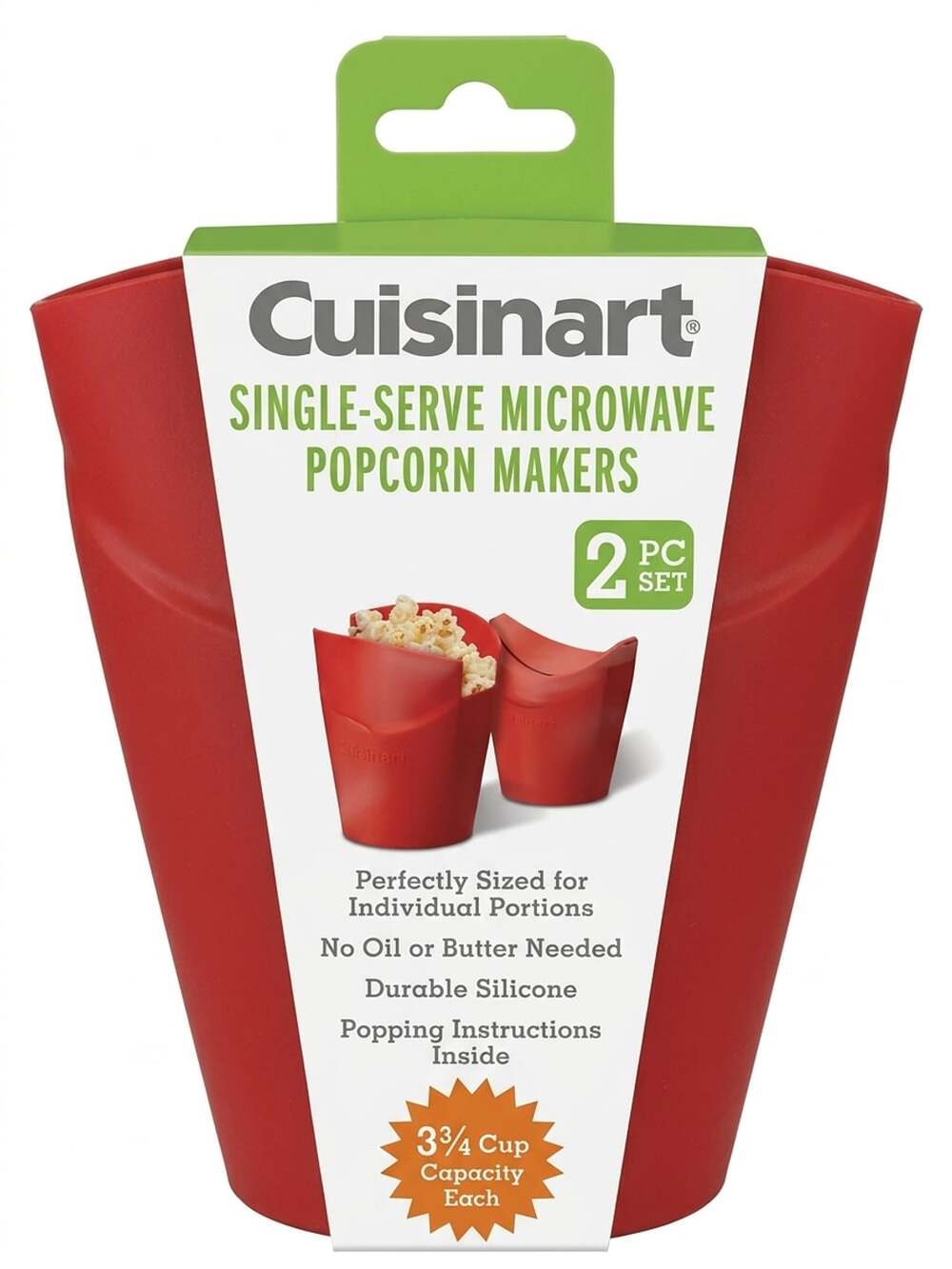 Cuisinart Single-Serve Microwave Popcorn Makers, 2-Piece Set, 3.75 Cup Capacity